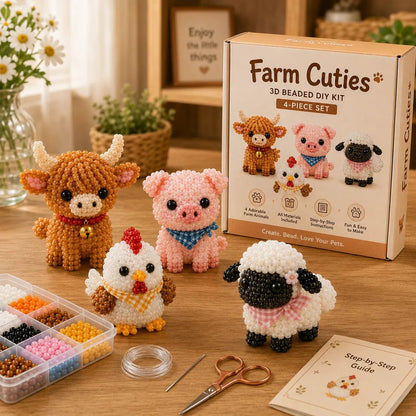 🔥Last Day 70% OFF -  2026 OddsHarbor®🧵✨ Tiny 3D Beaded Animal DIY Kit