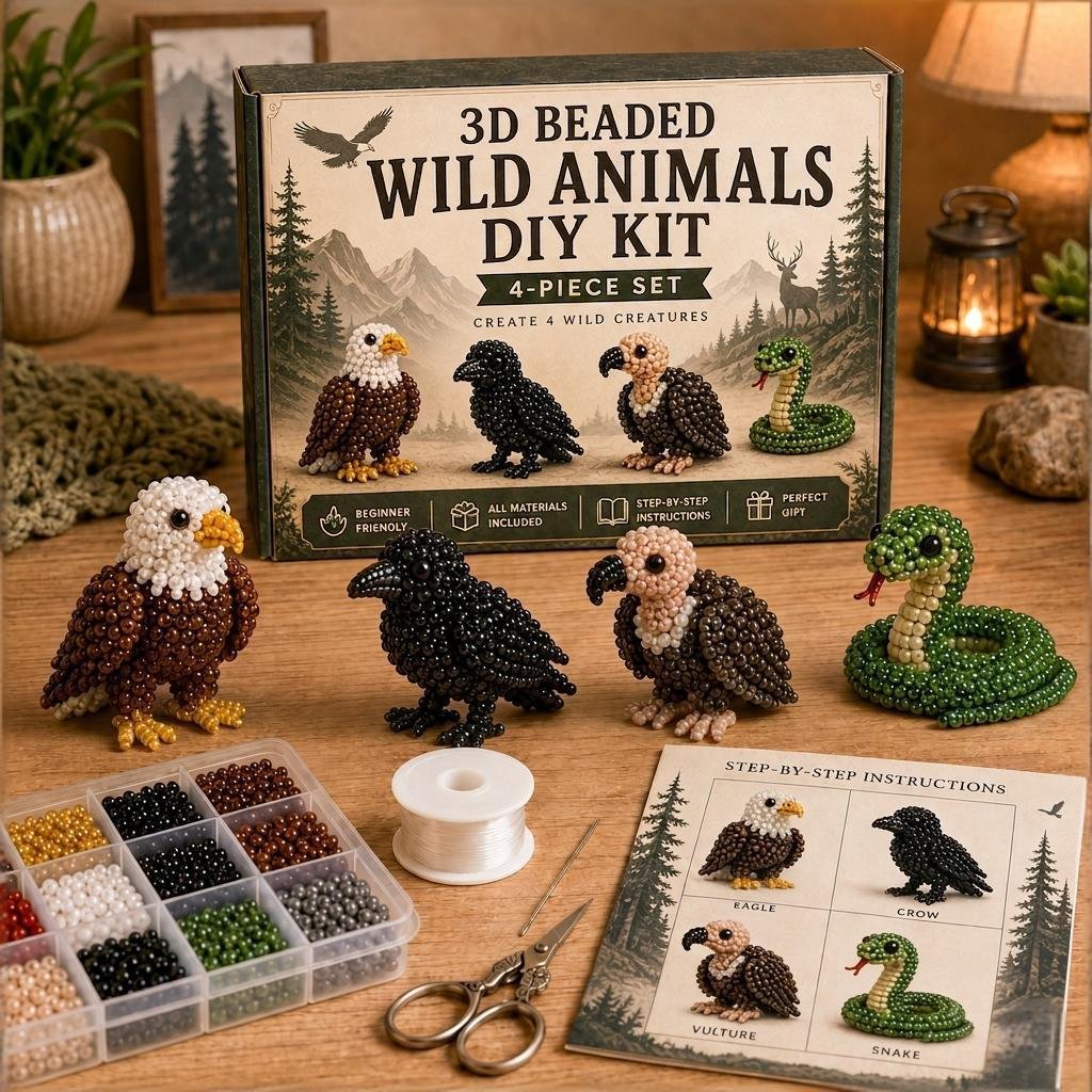 🔥Last Day 70% OFF -  2026 OddsHarbor®🧵✨ Tiny 3D Beaded Animal DIY Kit