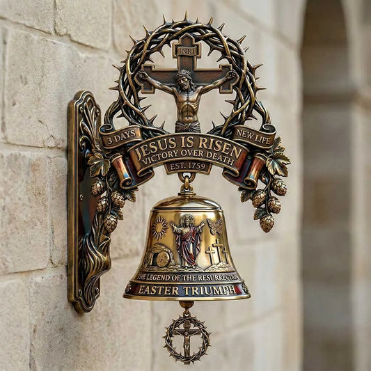 ✝️ Easter Jesus Cross Commemorative Wall Bell – A Sacred Keepsake of Faith
