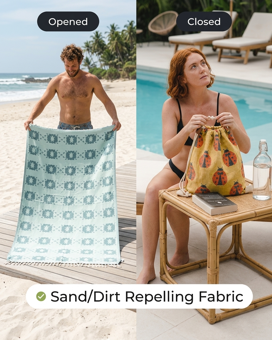 ⏰LAST DAY 70% OFF - 🏖️2-in-1 Convertible Towel & Backpack with Inner Zip Pocket & Sand-Repelling Fabric