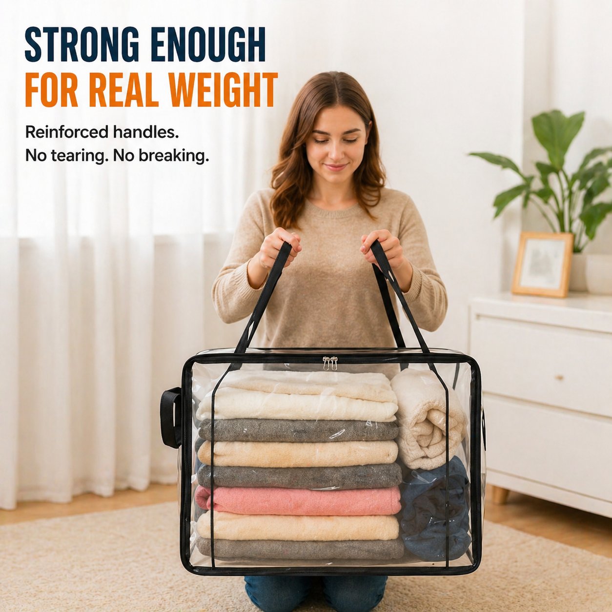 🎁 Mother's Day Sale 70% OFF📦Large Heavy-Duty Thick Plastic Clear Storage Bag for Clothes, Moving & Storage