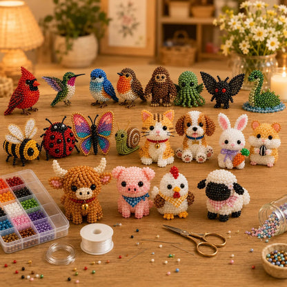 🔥Last Day 70% OFF -  2026 OddsHarbor®🧵✨ Tiny 3D Beaded Animal DIY Kit