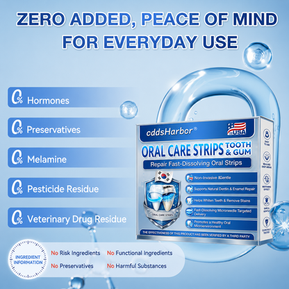 OddsHarbor® Fast-Dissolving Oral Care Strips A Simple Daily Strip to Support a Fresher, Cleaner, Smoother-Feeling Smile