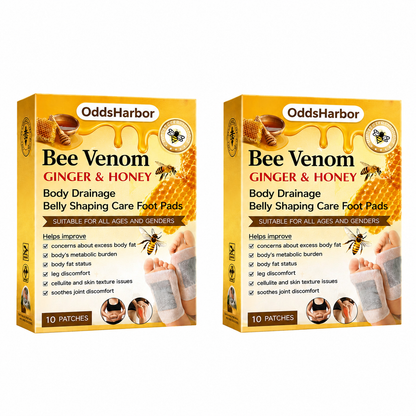 🏆 50K+ SOLD! 🌿Bee Venom Ginger Herbal Foot Patches (Set of 10)