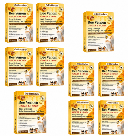 🏆 50K+ SOLD! 🌿Bee Venom Ginger Herbal Foot Patches (Set of 10)