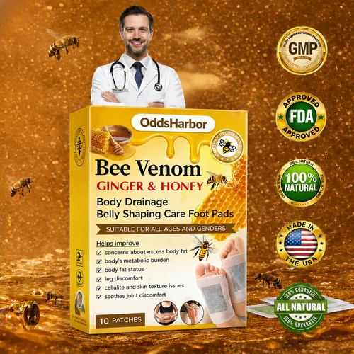 🏆 50K+ SOLD! 🌿Bee Venom Ginger Herbal Foot Patches (Set of 10)