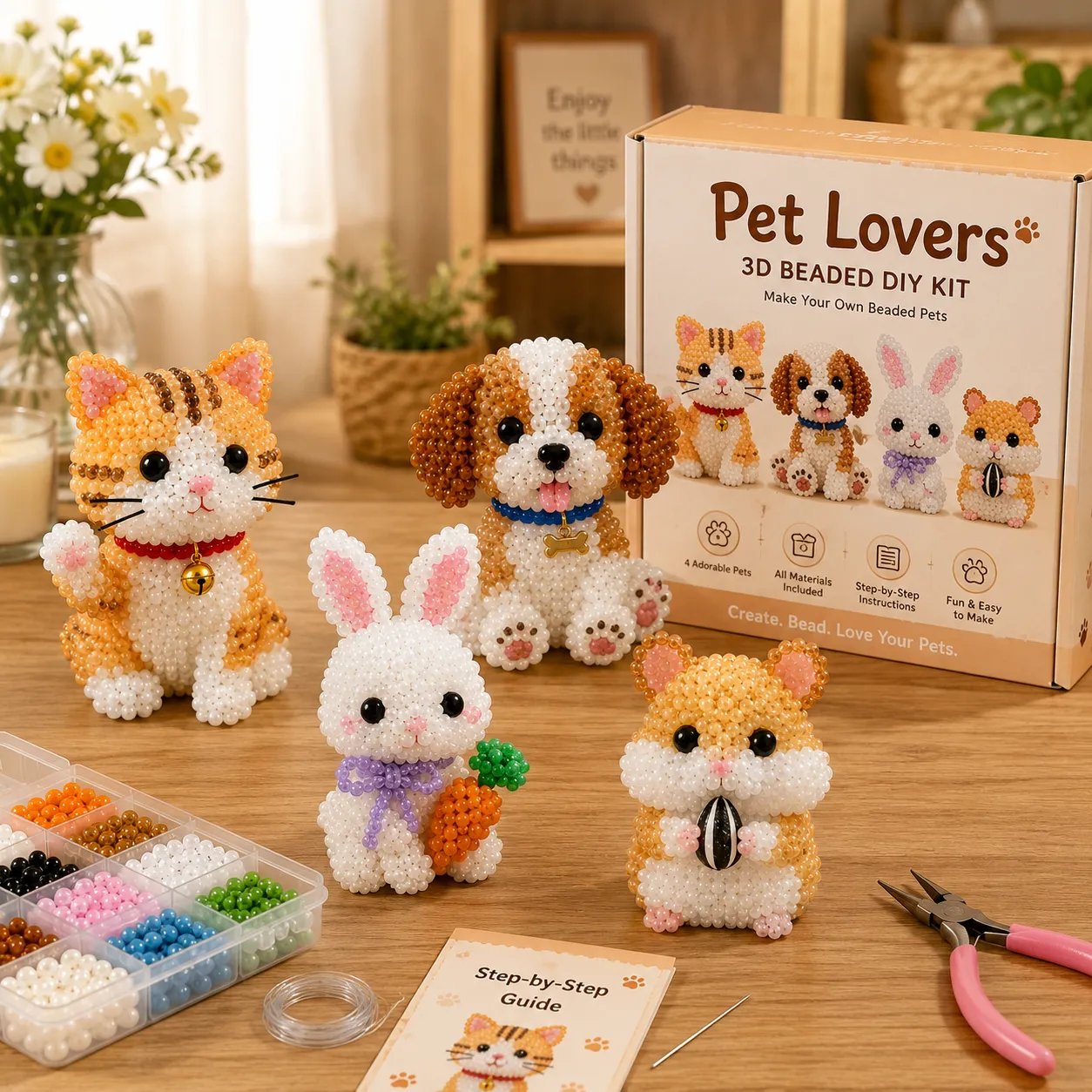 🔥Last Day 70% OFF -  2026 OddsHarbor®🧵✨ Tiny 3D Beaded Animal DIY Kit