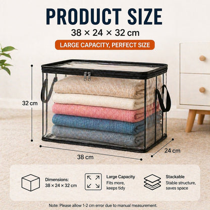 🎁 Mother's Day Sale 70% OFF📦Large Heavy-Duty Thick Plastic Clear Storage Bag for Clothes, Moving & Storage