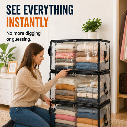 🎁 Mother's Day Sale 70% OFF📦Large Heavy-Duty Thick Plastic Clear Storage Bag for Clothes, Moving & Storage