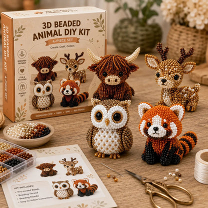 🔥Last Day 70% OFF -  2026 OddsHarbor®🧵✨ Tiny 3D Beaded Animal DIY Kit
