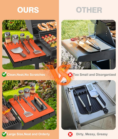 🌞Summer Sale 70% OFF🔥Silicone Grill Tools Mat with Drip Pad